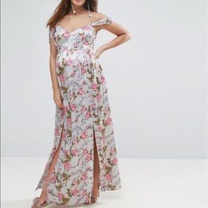 Cold shoulder maternity dress